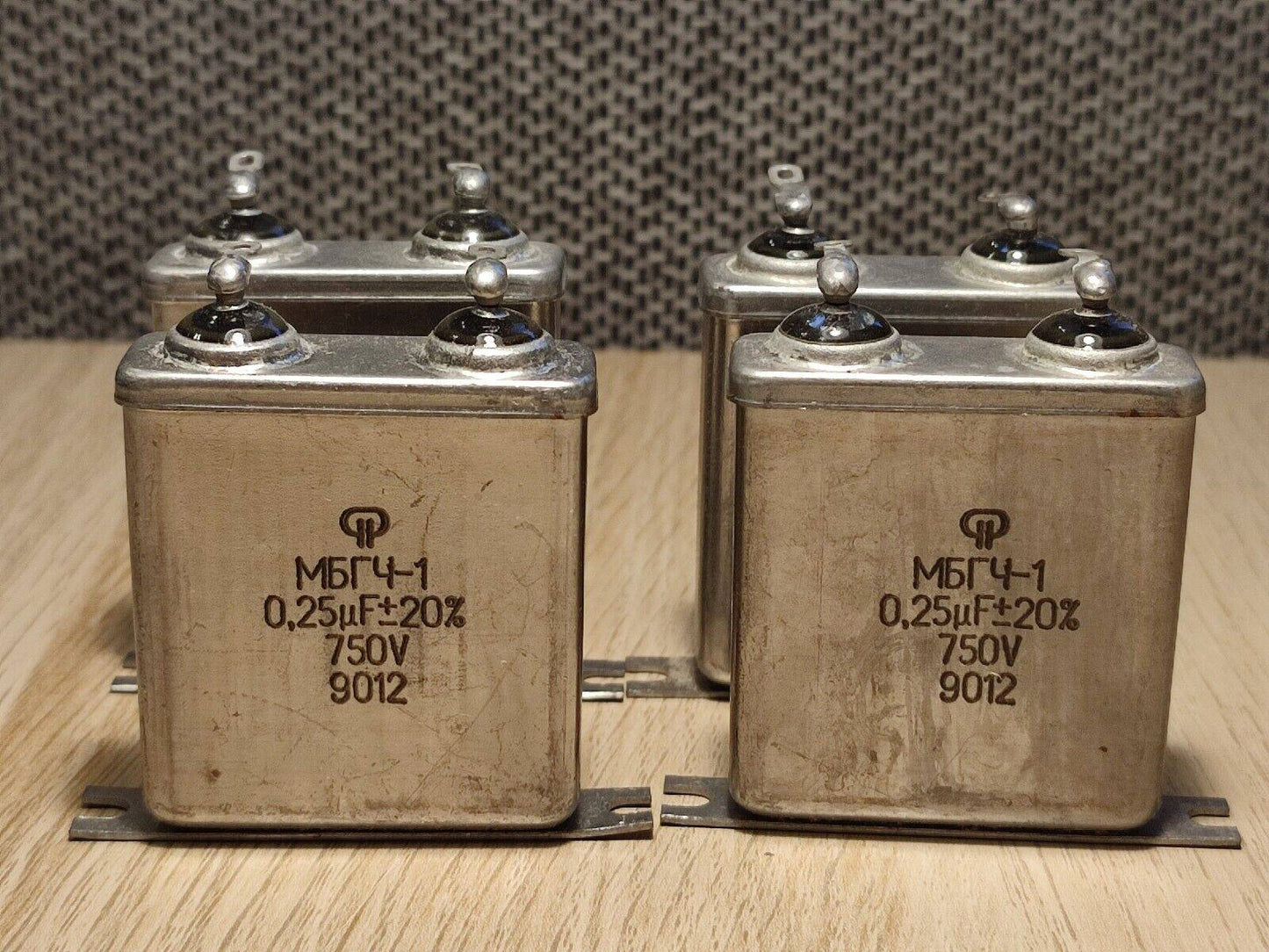 4x MBGCH-1 0.25uF 0,25uF 750V PAPER IN OIL Pair PiO Capacitors МБГЧ