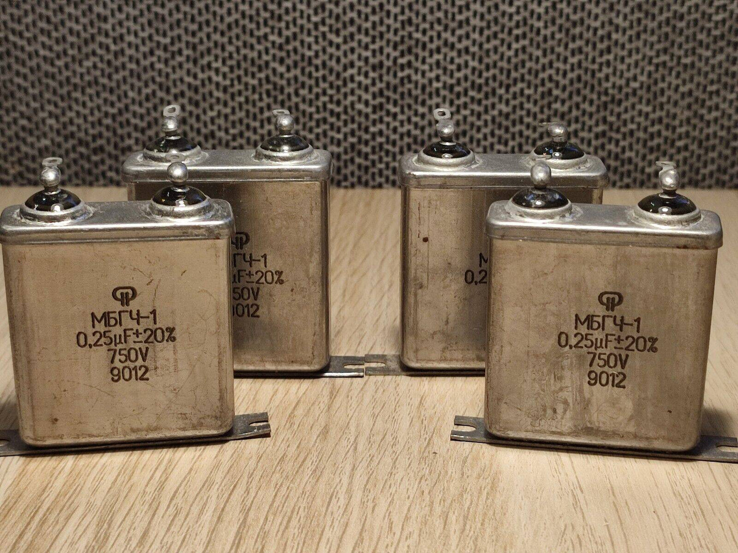4x MBGCH-1 0.25uF 0,25uF 750V PAPER IN OIL Pair PiO Capacitors МБГЧ
