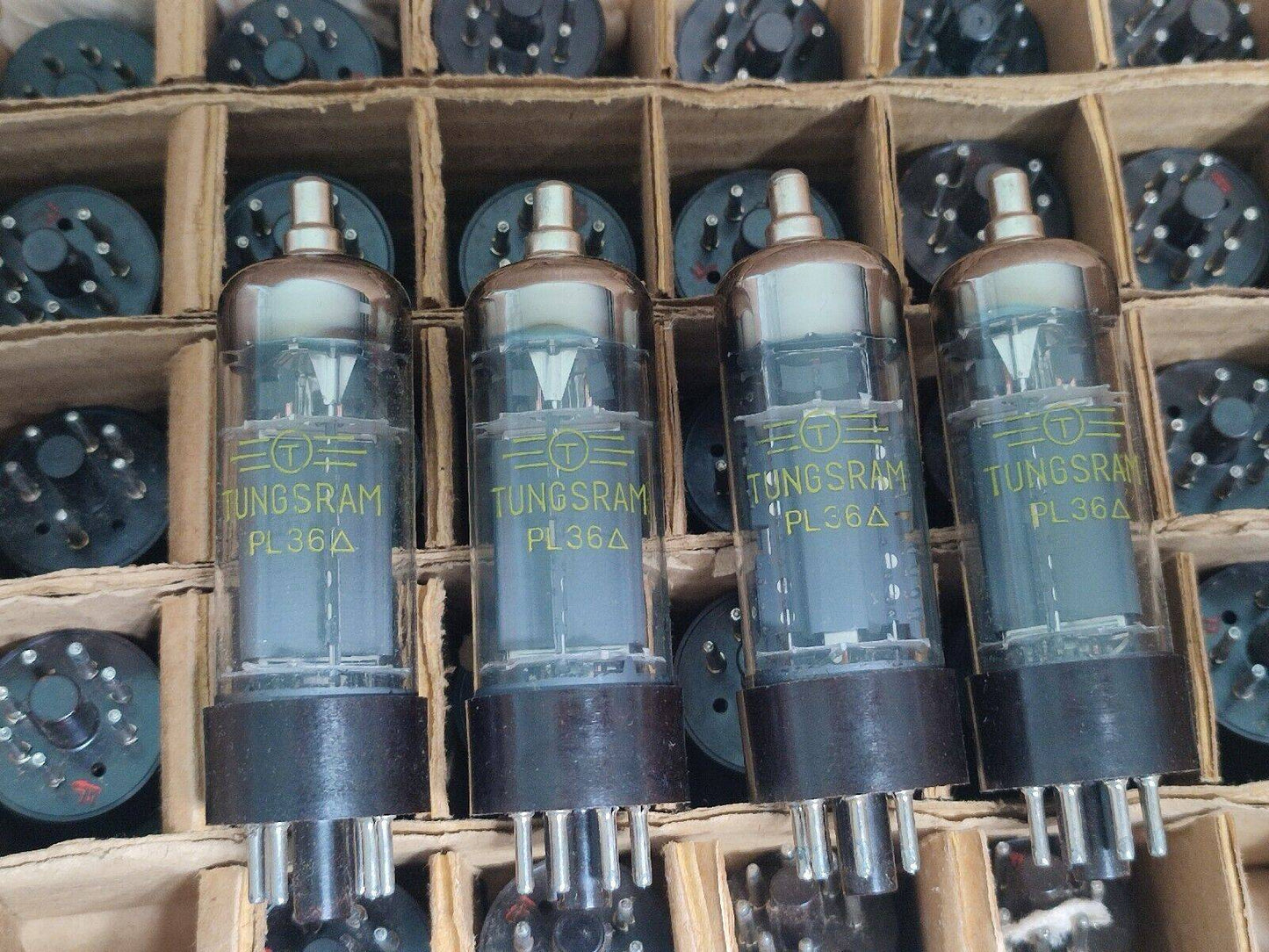 4x PL36 Tungsram NOS Beam Power Output Pentode Tube Lampe Röhre Brown Base