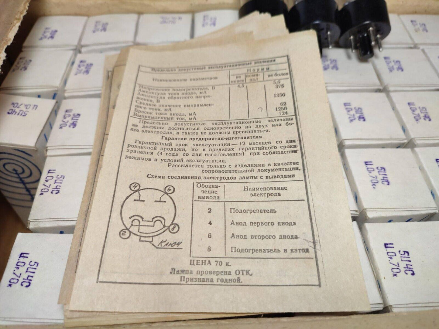 5C4S = 5Z4 / CV1863 / Russian tube NOS/NIB Same Date Codes 1985-89 Lot of 4pcs