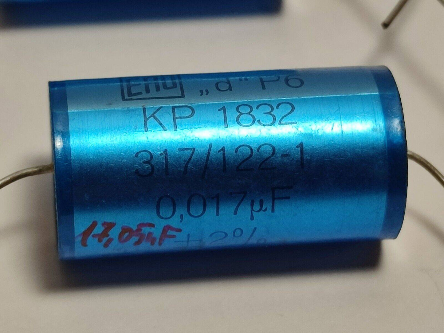 5X Vintage 0.017UF 39nF 1200V 1.2KV 2% Axial Capacitor KP1832 317/122-1 ERO