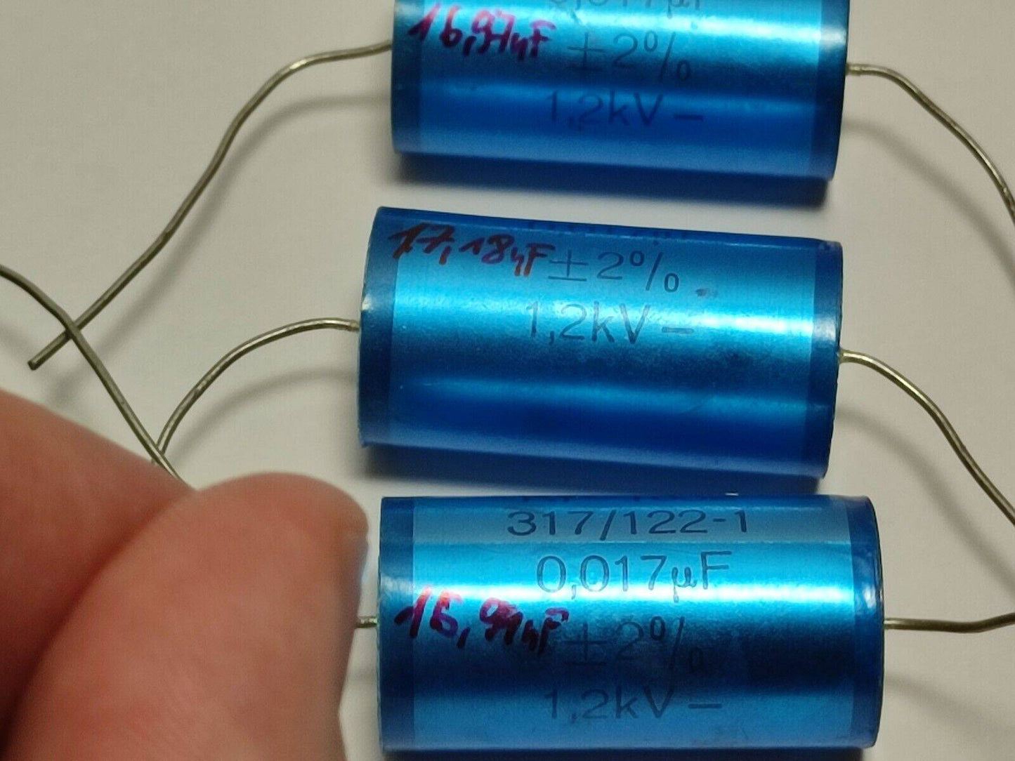 5X Vintage 0.017UF 39nF 1200V 1.2KV 2% Axial Capacitor KP1832 317/122-1 ERO