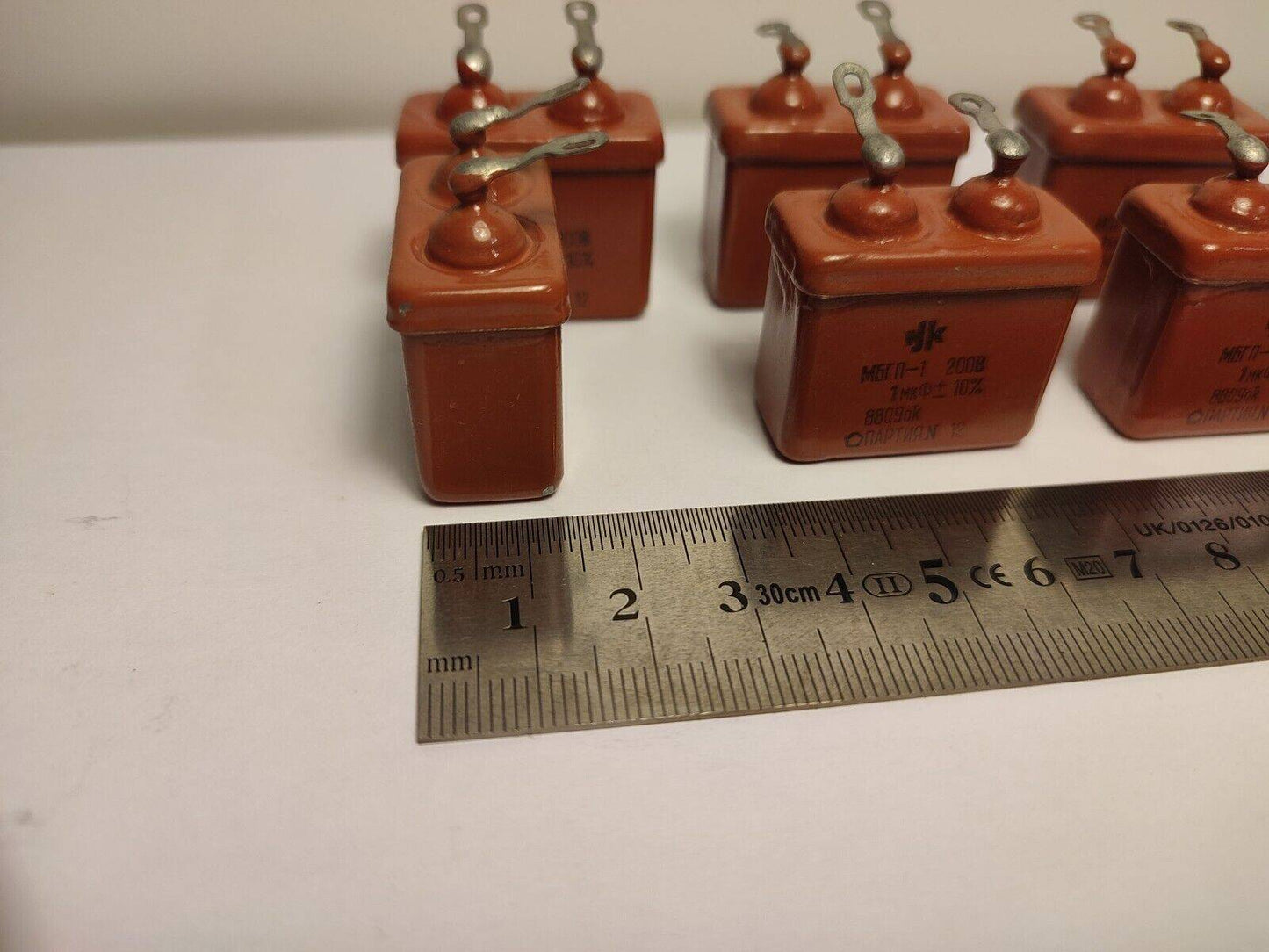 6 PCS. LOT 1 uF 10% 200 V RUSSIAN PAPER IN OIL PIO AUDIO CAPACITOR MGBP-1