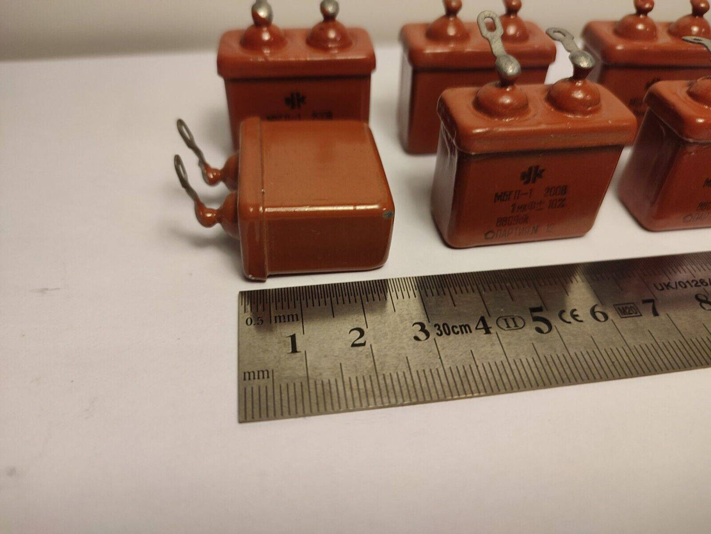 6 PCS. LOT 1 uF 10% 200 V RUSSIAN PAPER IN OIL PIO AUDIO CAPACITOR MGBP-1