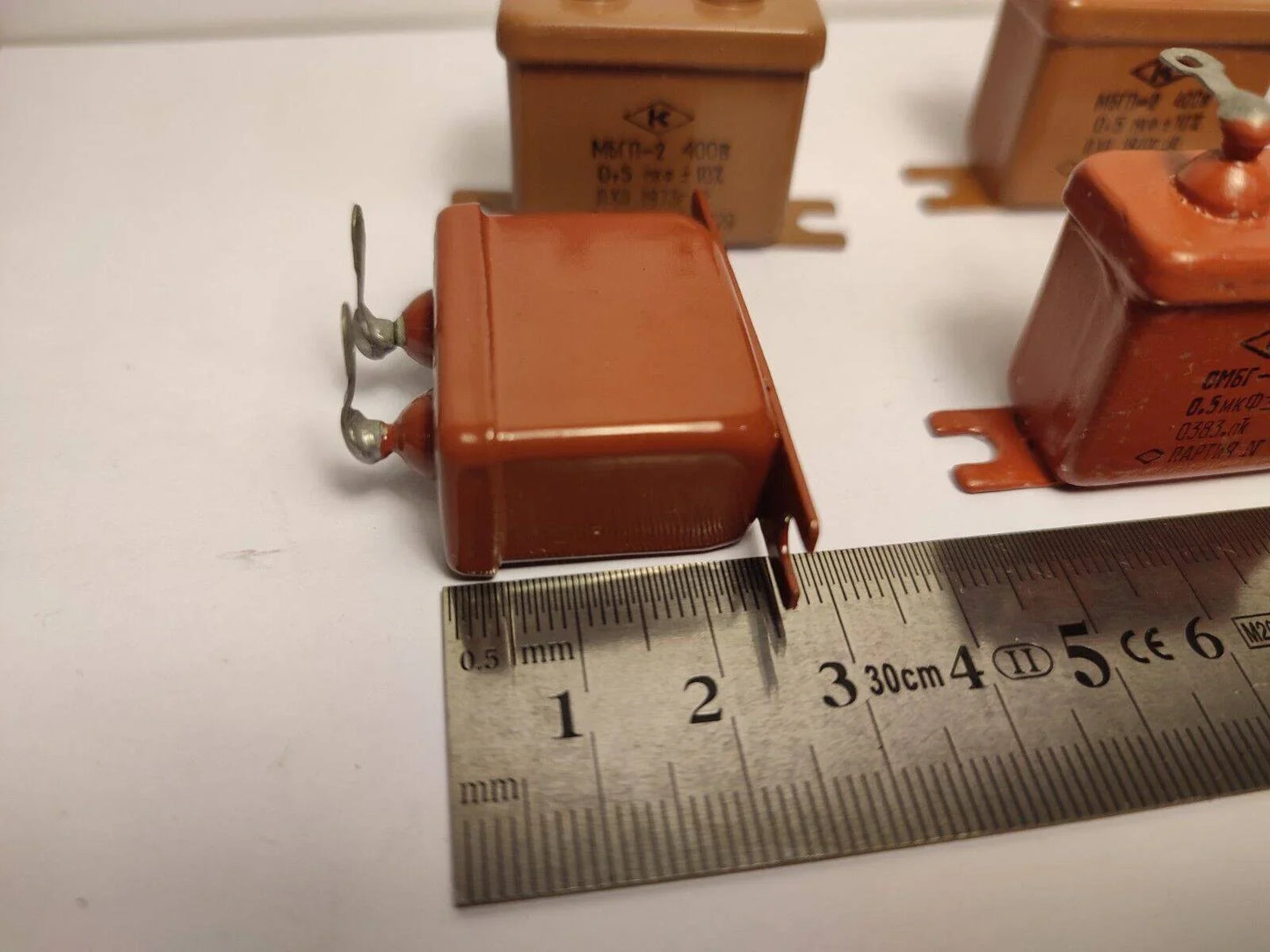 7x 0,5 uF 10 % 400 V, 1er-Pack russischer Papier-in-Öl-PIO-Audiokondensatoren OMBG-2