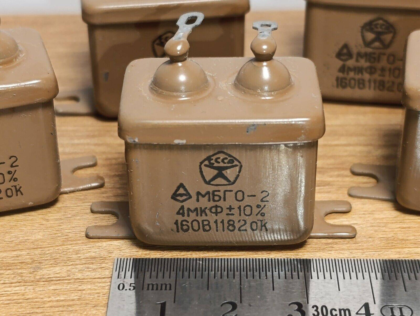 Lot of 5 pcs ( Same Batch) MBGO-2 4uF 160V Russian PIO Capacitors New
