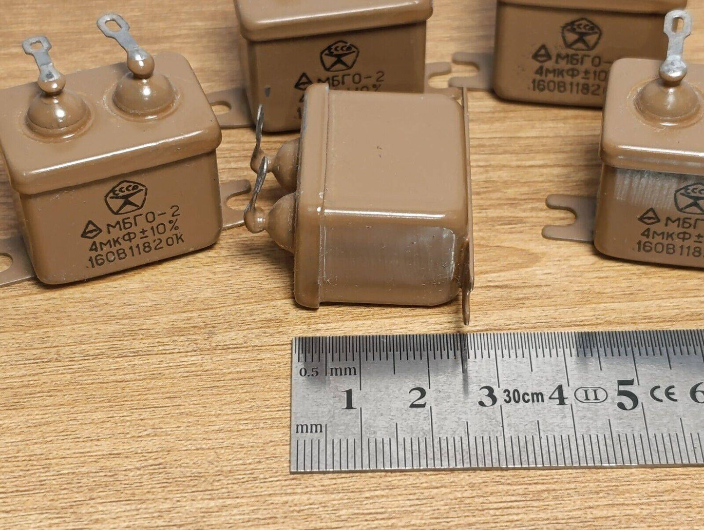 Lot of 5 pcs ( Same Batch) MBGO-2 4uF 160V Russian PIO Capacitors New