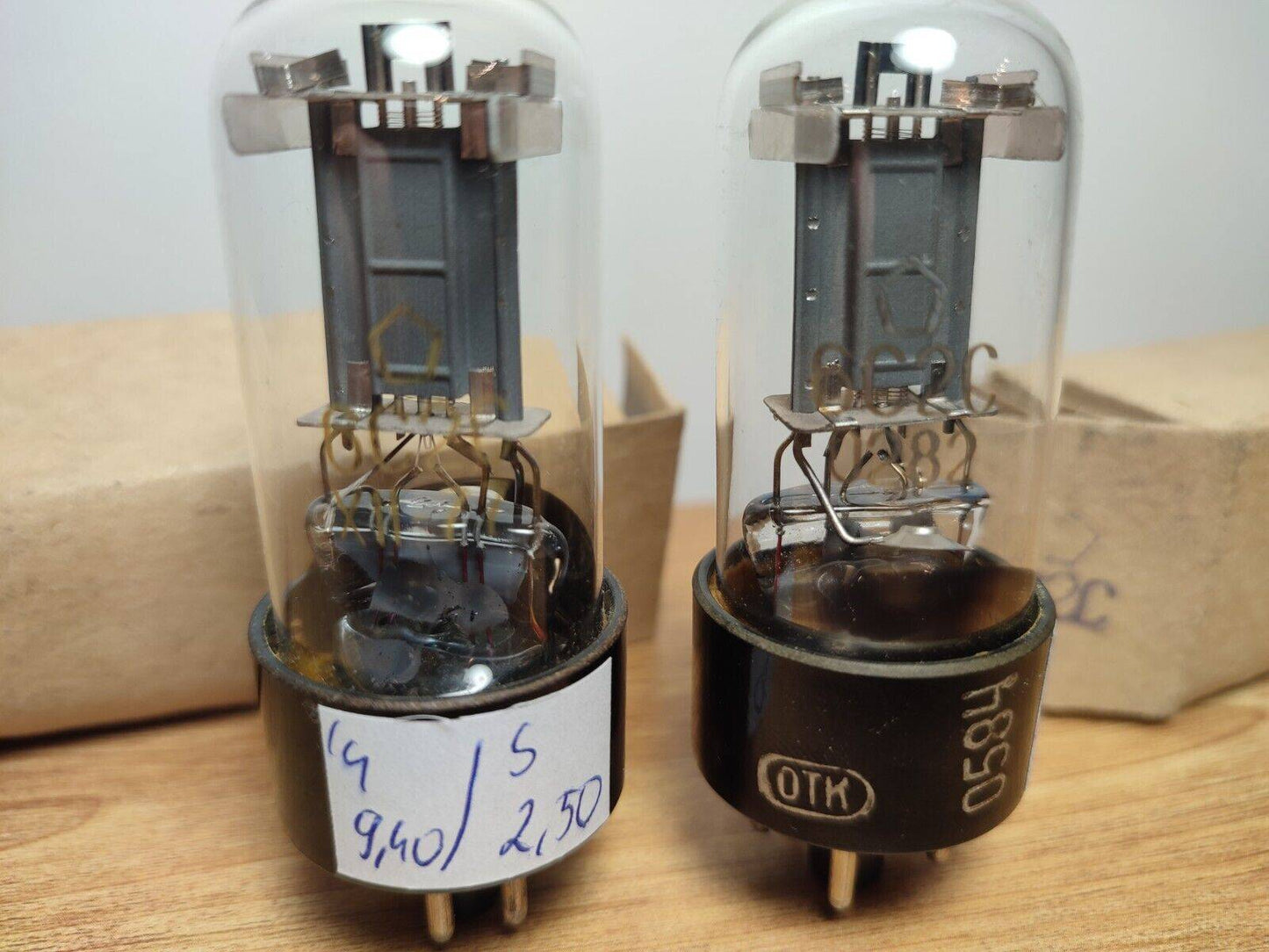 MATCHED PAIR (0%-tol.) 6S2S 6C2C = 6J5, VT94 HF Triode Tube Soviet NEW in BOX