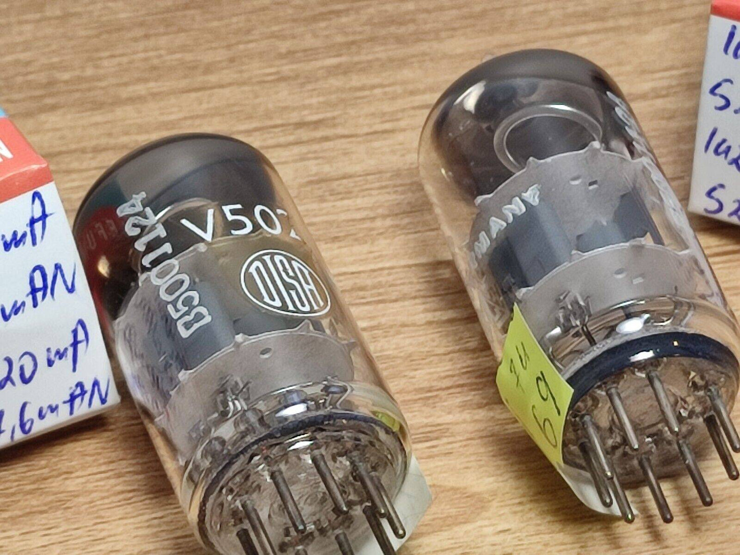 Pair ECC81 TELEFUNKEN ( 12AT7 6201 E81CC ) 30° Degree O-Getter NOS / NEW tubes