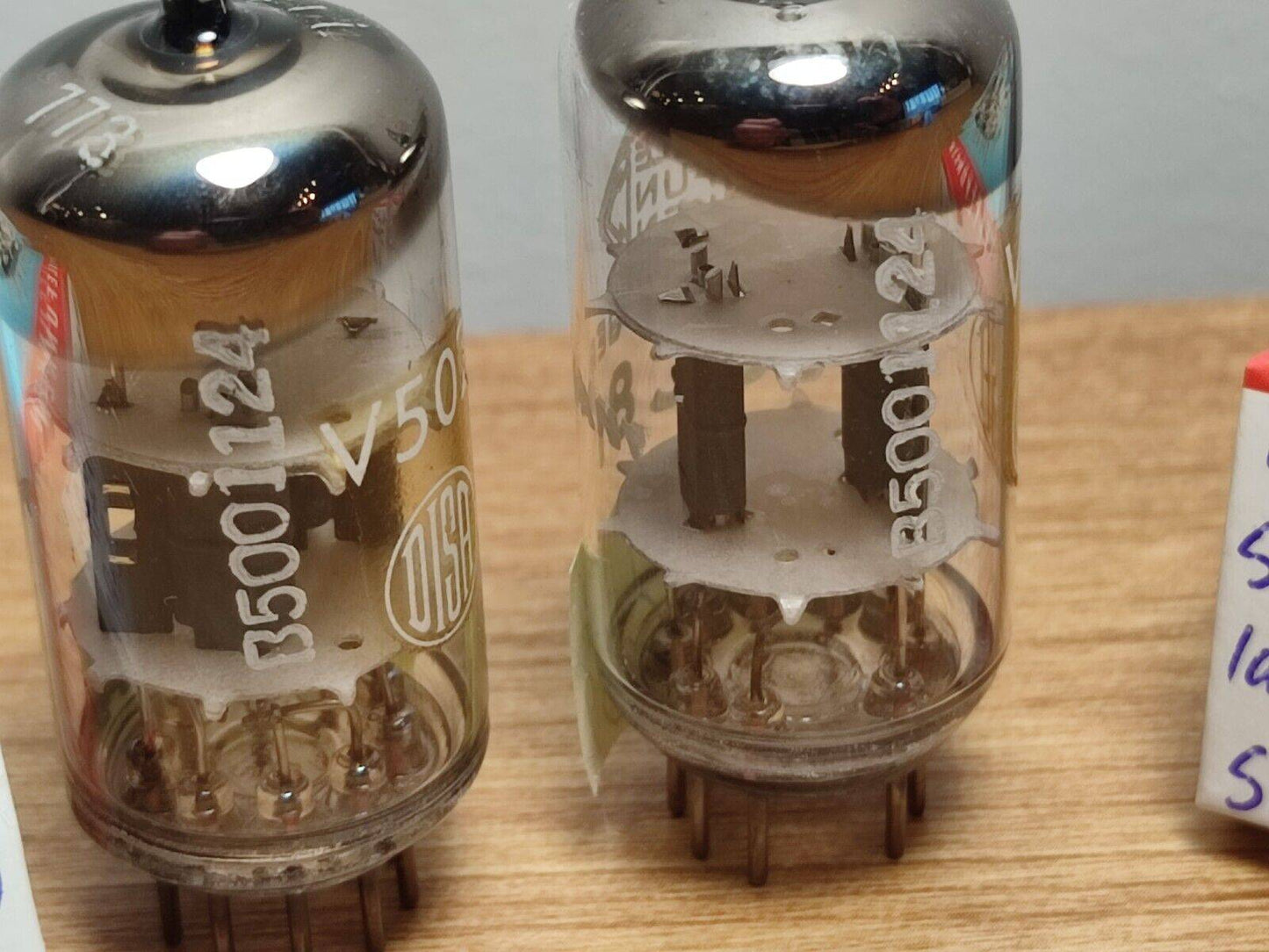 Pair ECC81 TELEFUNKEN ( 12AT7 6201 E81CC ) 30° Degree O-Getter NOS / NEW tubes