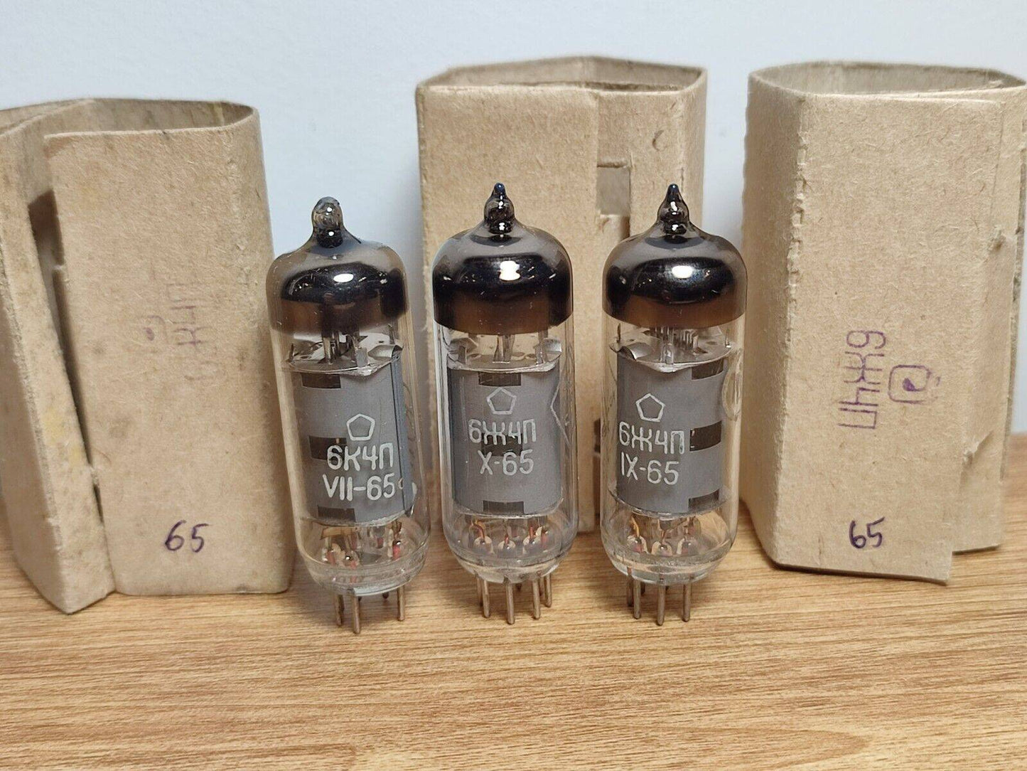 QTY-3 1965 6J4P / EF94 / 6AU6 RUSSIAN HF PENTODE TUBE RHOMBUS/OTK/GOLD GRID NEW