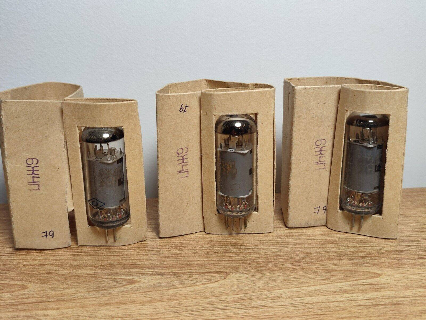 QTY-3 1979 6J4P / EF94 / 6AU6 RUSSIAN HF PENTODE TUBE RHOMBUS/OTK/GOLD GRID NEW
