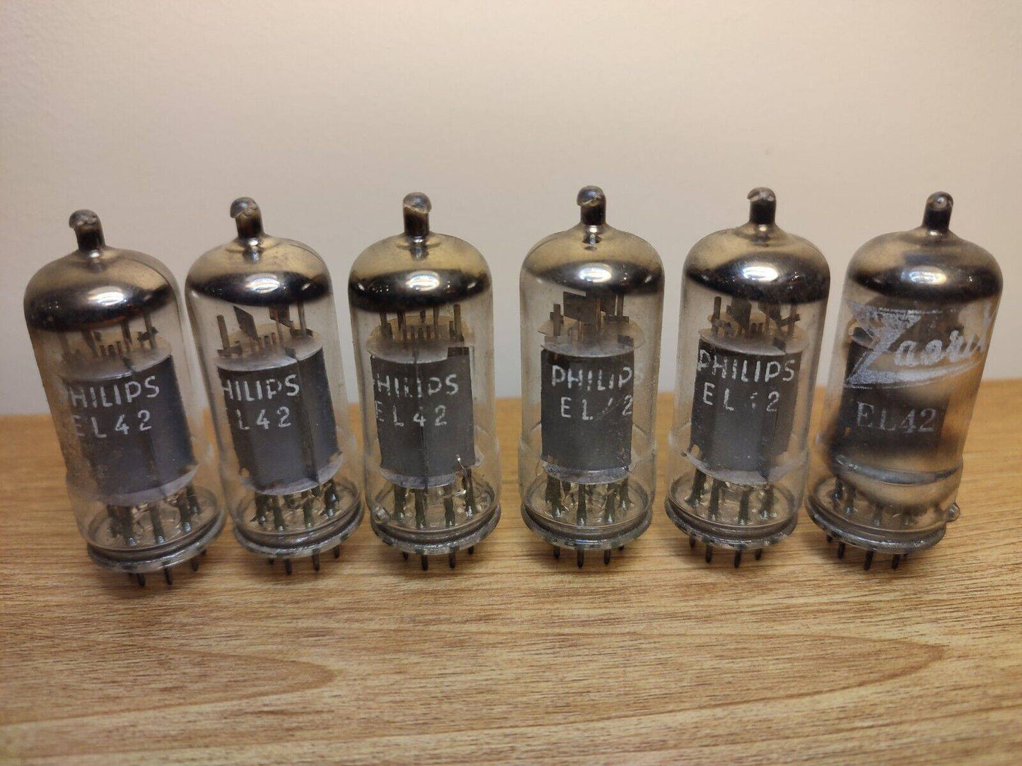 USED EL42 tubes PHILIPS & ZAERIX 6 PCS LOT