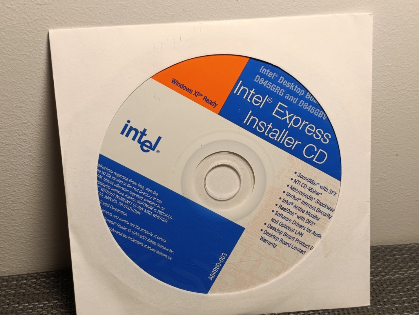 Intel Express Instalation CD drivers D845GRG