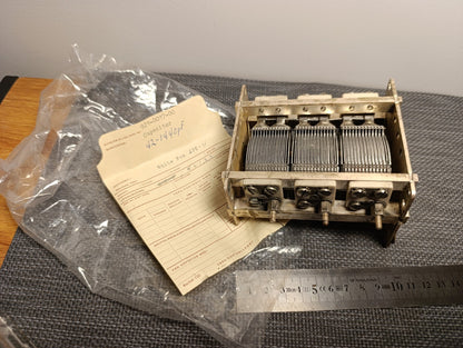 La Pointe Air Variable Capacitor Shafted 3 sections  42-1440pF NEW NOS