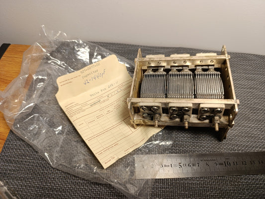 La Pointe Air Variable Capacitor Shafted 3 sections  42-1440pF NEW NOS