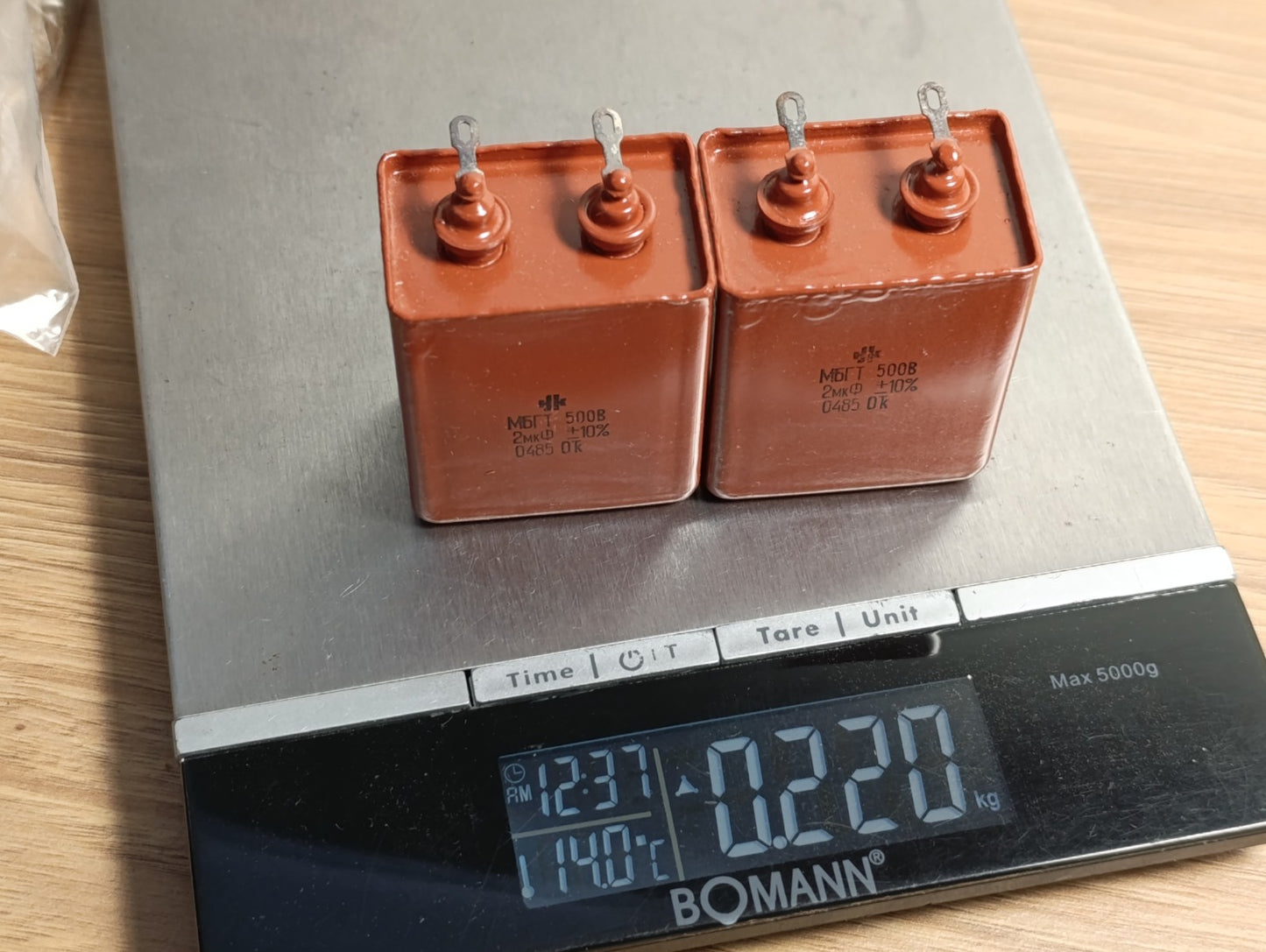 2Pcs. Metal-Paper Sealed Capacitors 2uf 500V MBGT (heat-resistant) NEW