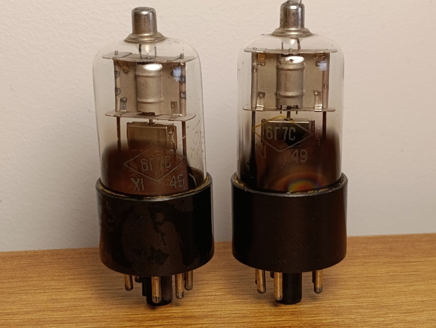 6G7S 6Г7С SOWJETISCHE VINTAGE HALBWELLENGLEICHRICHTER-STRAHLLEISTUNGSTETRODENRÖHRE GEBRAUCHT 1949