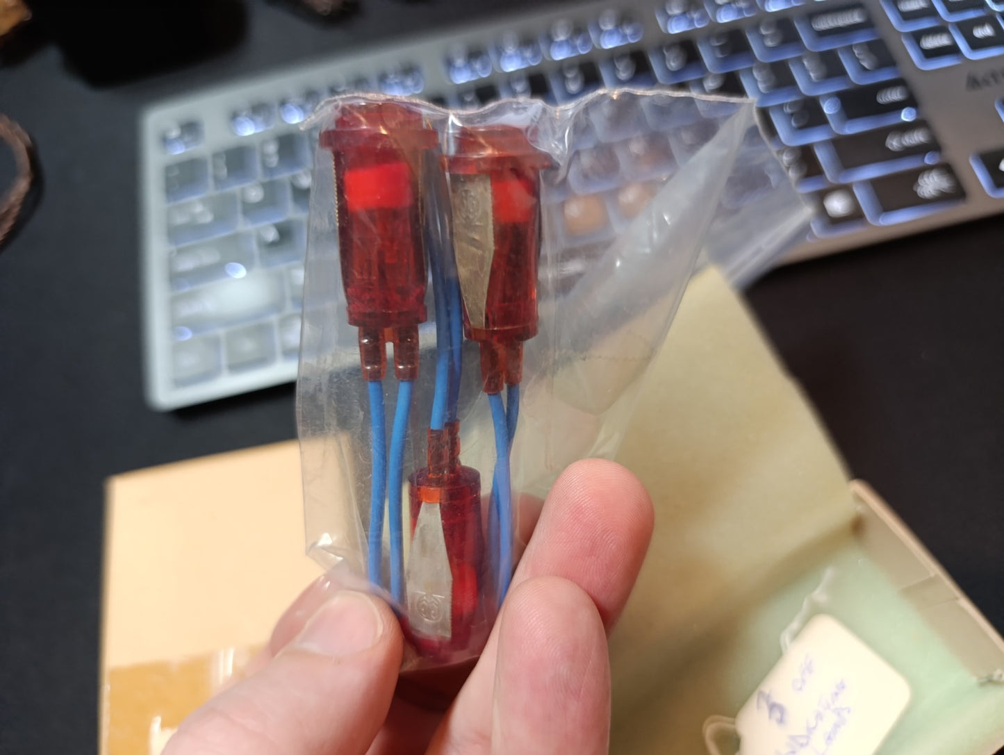 (3Pcs.) RED Indicator lamp LOT NEW NOS 48V