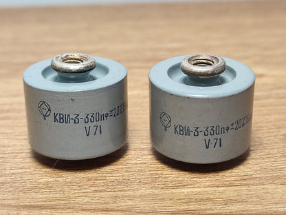 2 pcs 330pF 16kV ±20% Ceramic High Voltage Impulse Capacitors KVI-3 / КВИ-3
