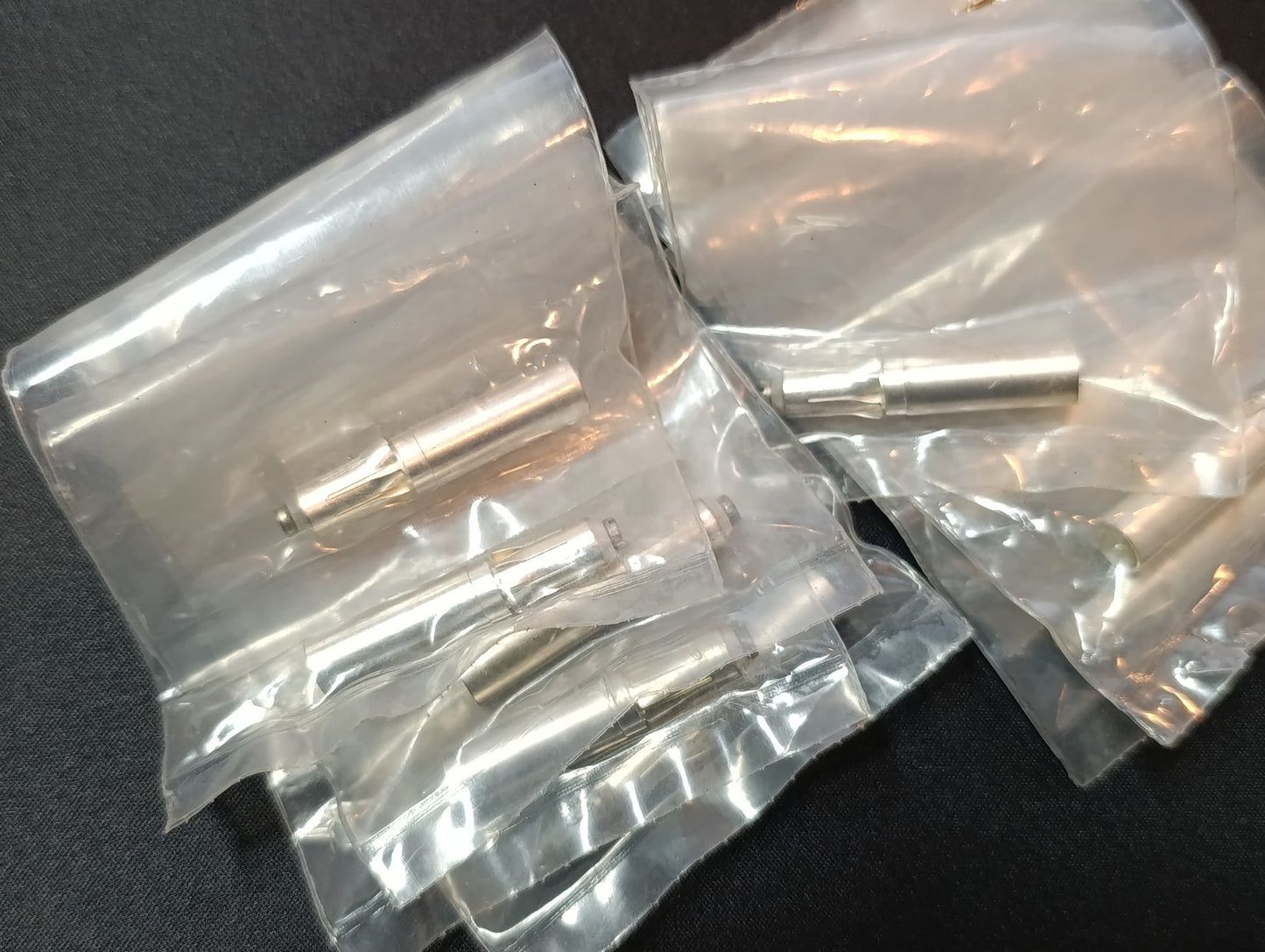 Spinner rigid coaxial line parts 10 pieces LOT never used Silver plated