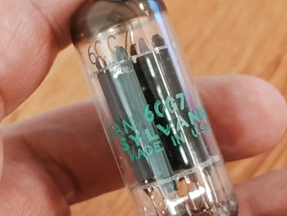 Pair SYLVANIA JAN 6CG7 green print Long Grey Plate Valve Tube NOS NIB (2Pc.)