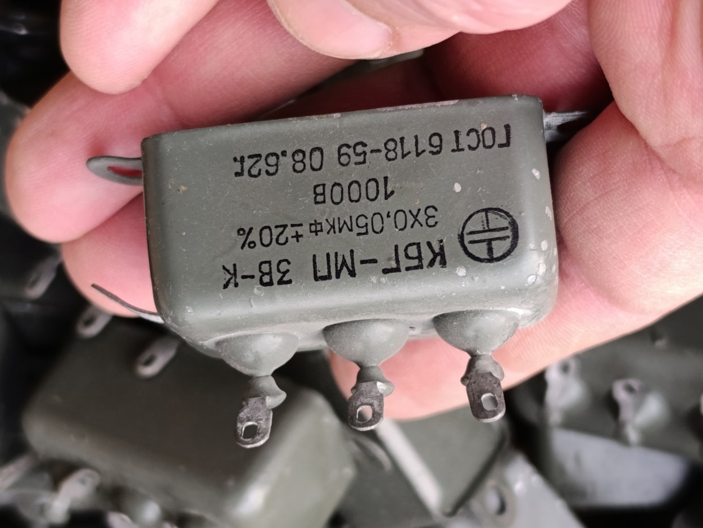 4pcs. LOT 3x 0.05 uF  1kV 20% RUSSIAN HIGH VOLTAGE PIO CAPACITOR KBG-MP КБГ