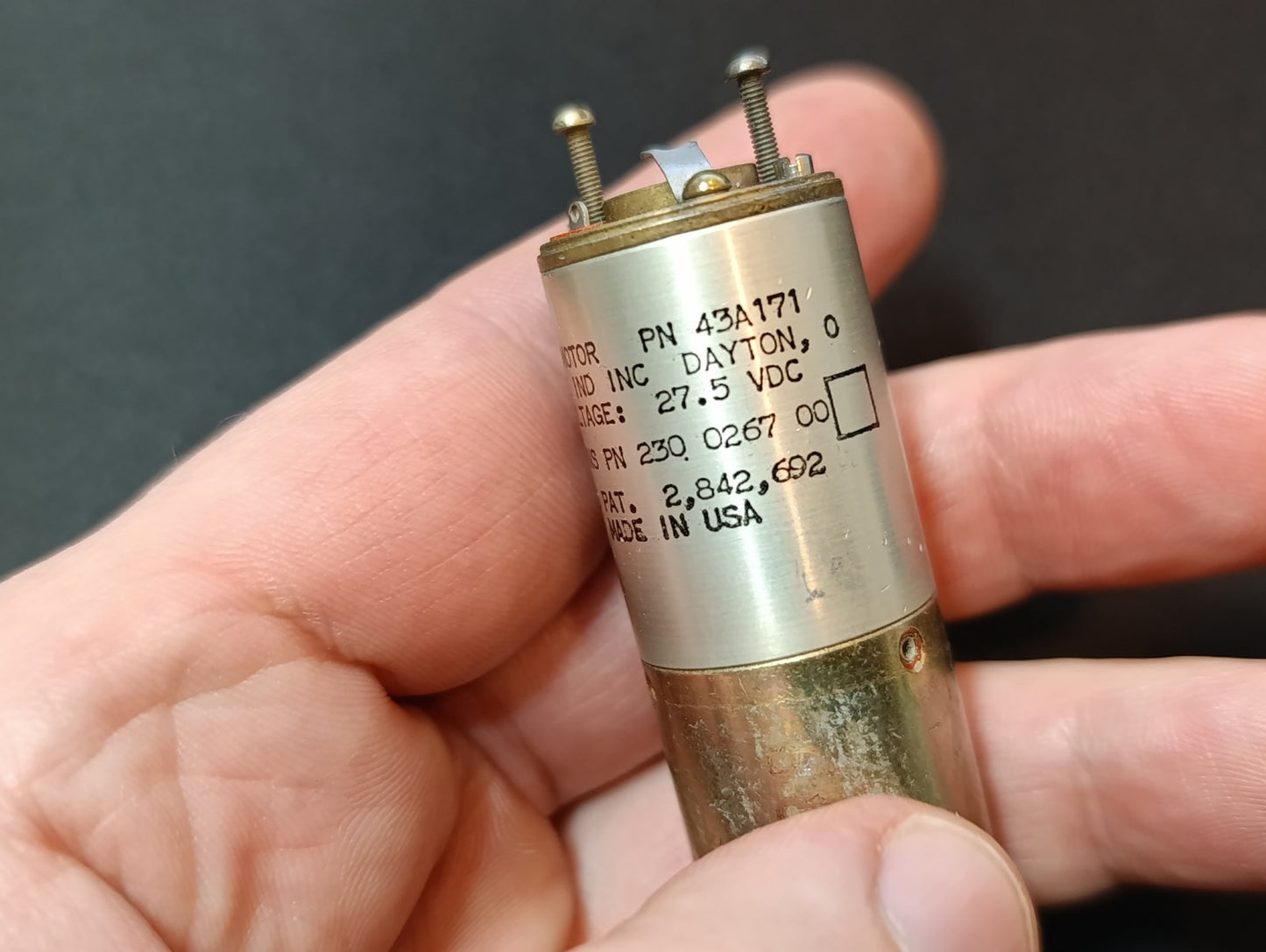 COLLINS 27.5 VDC MOTOR Globe inc Dayton USA PN 230026700 NEW