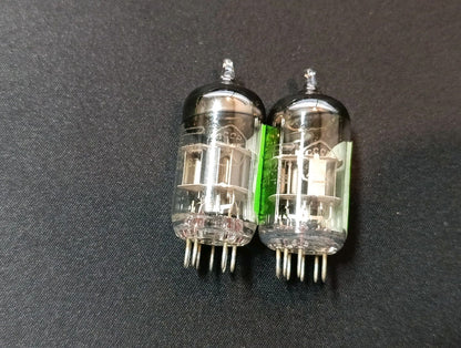 Matched Pair 6N23P = ECC88 E88CC '83 year NOS VOSKHOD ROCKET LOGO  TUBES