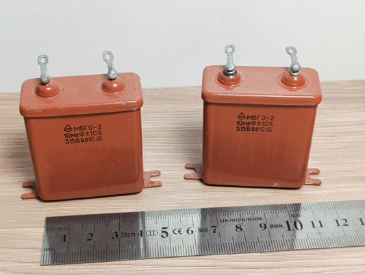 2Pcs. 10uF 315 V RUSSIAN PAPER IN OIL PIO AUDIO CAPACITORS MBGO-2 МБГO-2 NEW