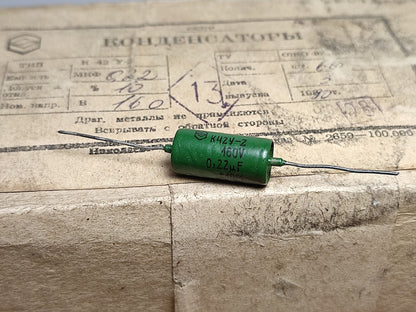 60 pcs. LOT K42U-2 / K42Y-2 NEW METAL-PAPER SEALED CAPACITORS 0.22uF +-10% 160V