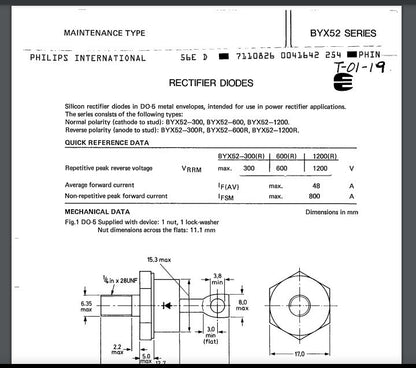 1PCS. BYX52-900 BYX52-900 Diode - CASE: Standard NEW