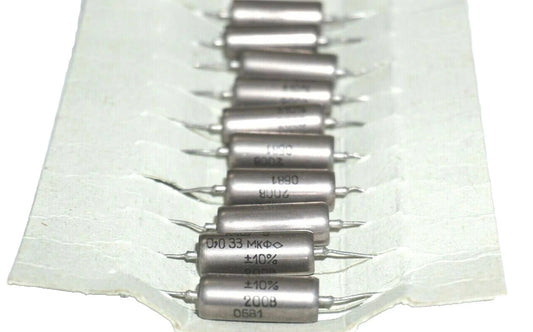 K40Y-9 0.033uF 10% 200V PAPER IN OIL CAPACITORS NEW/ NOS QTY-10