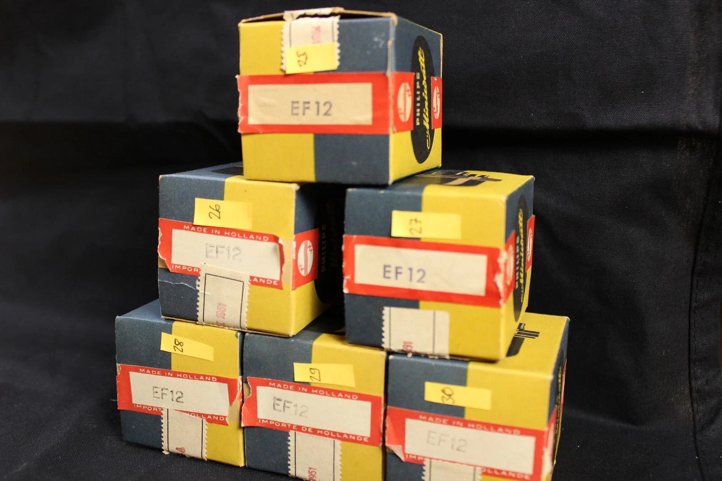 Pair Matatched Philips EF12, very strong 3.2mA @ -2V grid voltage, tested