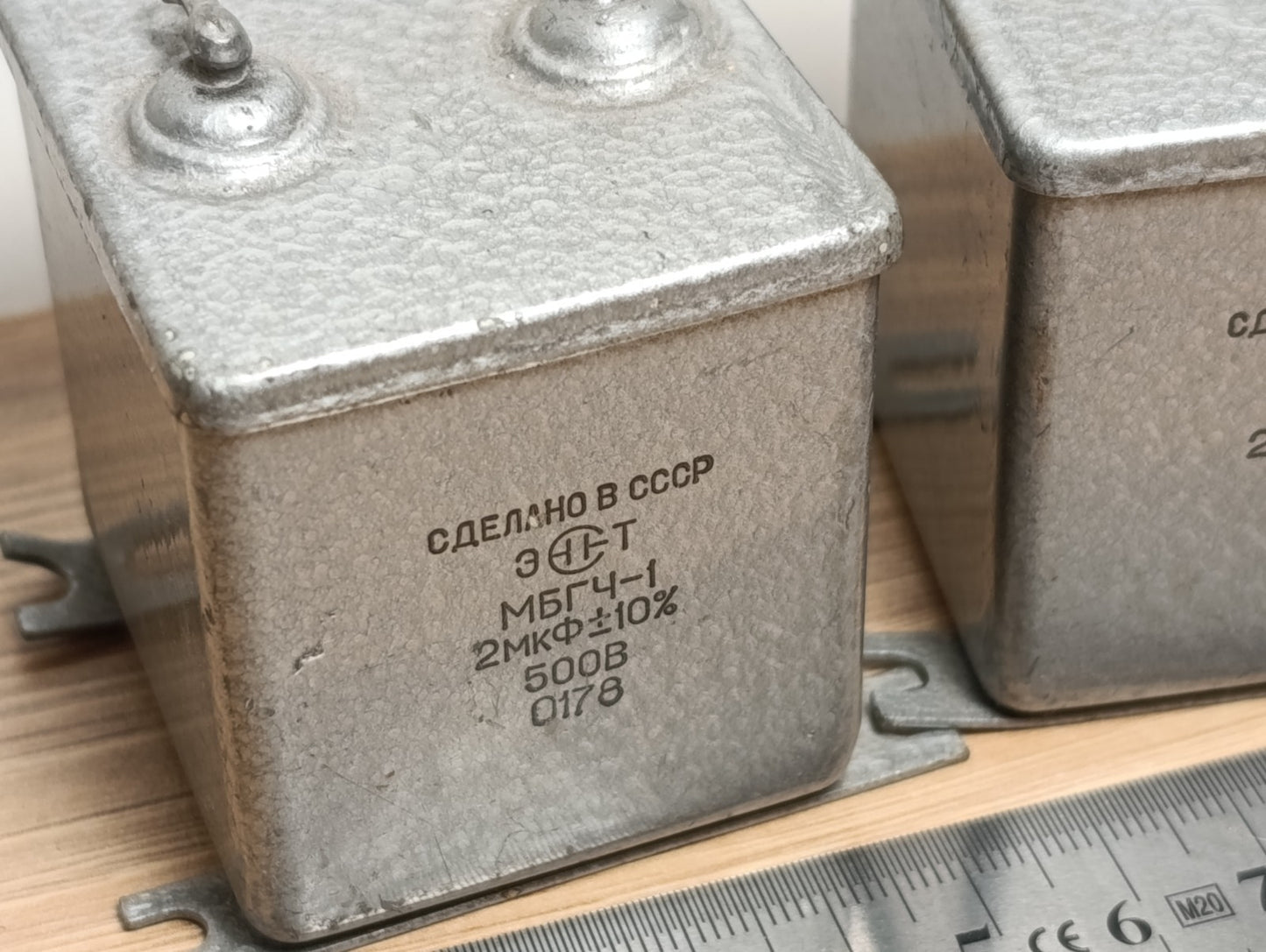 2pcs. 2uF 500V Metal-Paper Capacitors MBGCh-1 / МБГЧ-1 USSR NEW. MILITARY