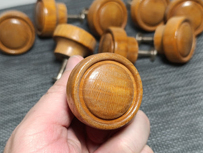 Vintage Wooden door knob handles 9 pieces USED LOT