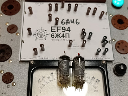 Matched Pair 6AU6 Telefunken EF94 diamond tube D getter West Germany USED (2pcs)