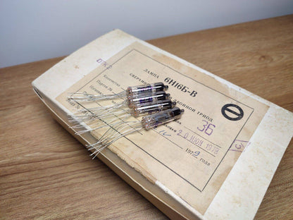 4pcs 6N16B-V (6021 ECC70,CV3986) MINIATURE DOUBLE TRIODE MILITARY GOLD GRID 70's