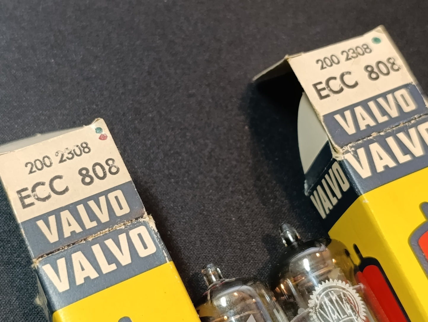 Pair VALVO ECC 808 (ECC808) Tubes USED (2pc lot) Original BOX Triode