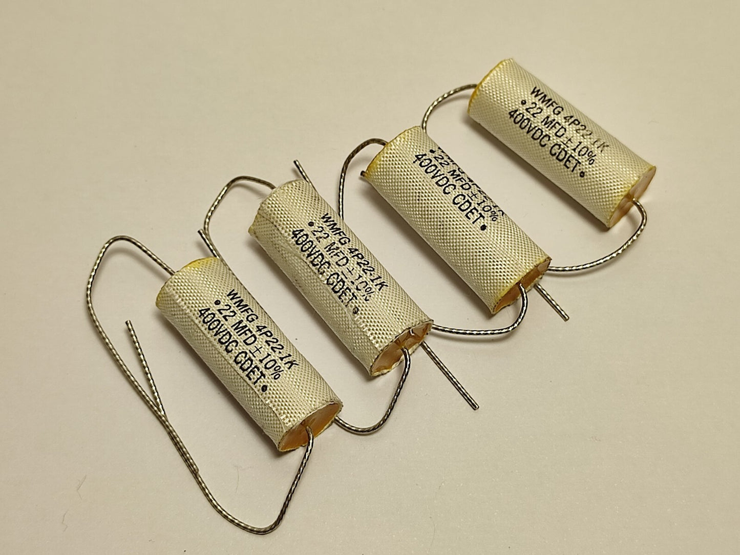 4x  0.22uF 400V CDET WMFG 4P22-1K FILM CAPACITORS NOS / NEW