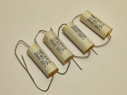 4x  0.22uF 400V CDET WMFG 4P22-1K FILM CAPACITORS NOS / NEW