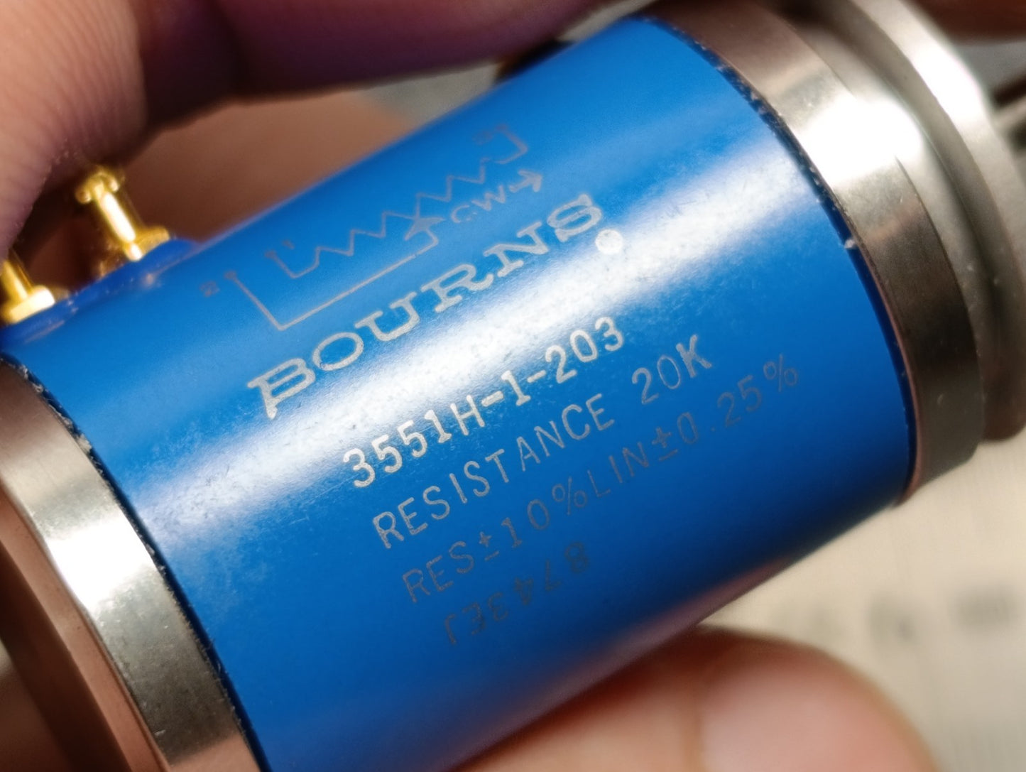 1PCS. BOURNS 3551 7/8 20K OHM 10% PRECISION POTENTIOMETER 3551H-1-203 NEW