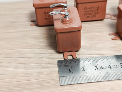 5Pcs. 1uF 500 V RUSSIAN PAPER IN OIL PIO AUDIO CAPACITORS MBGO-2 МБГO-2