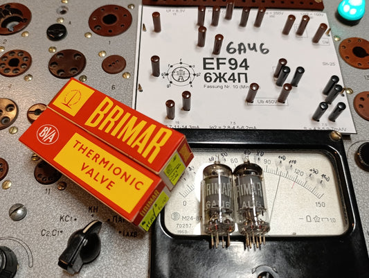 PAIR Matched NOS 6AU6 Brimar Britain ~ EF94 Mic SonyC800G C37 Altec 21 StamAudio