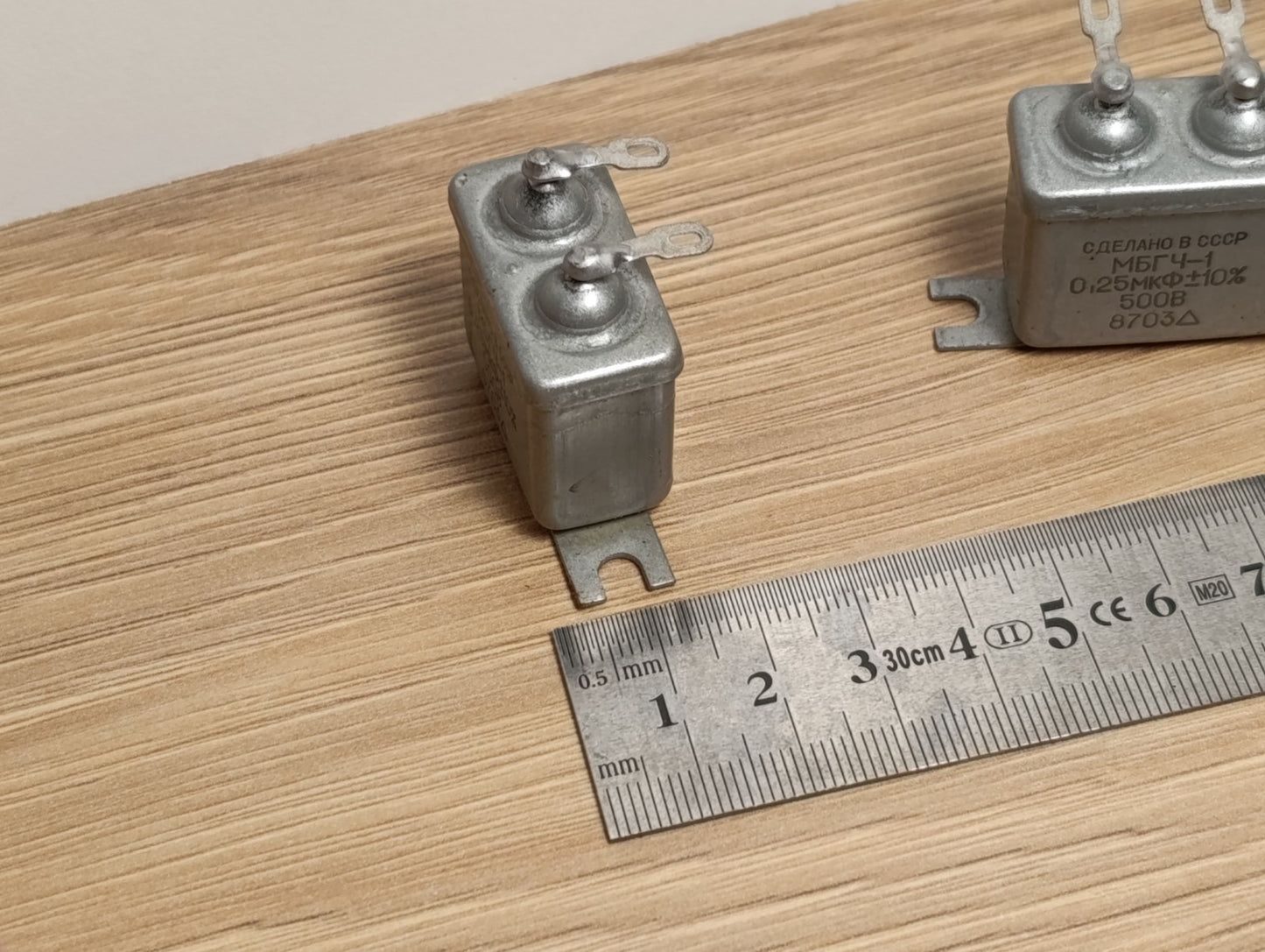 2pcs. 0.25uF 500V Metal-Paper Capacitors MBGCh-1 / МБГЧ-1 USSR NEW. MILITARY