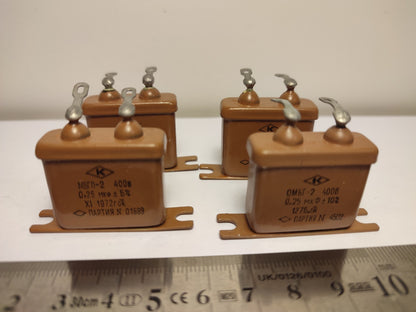 4 Stück 0,25 uF 400 V 10 % MBGP MBGP PIO-Kondensatoren Puls Mehrzweck UdSSR NOS