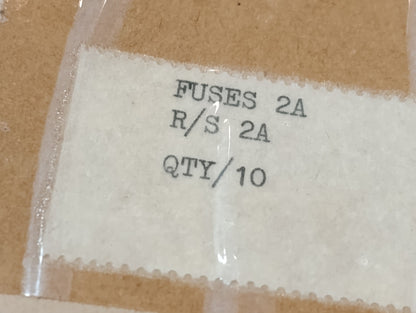 (10Pcs.) LOT 1/4 1.25 Quick Blow Fuses 2A 2Amp Silver plated UK made NOS Vintage