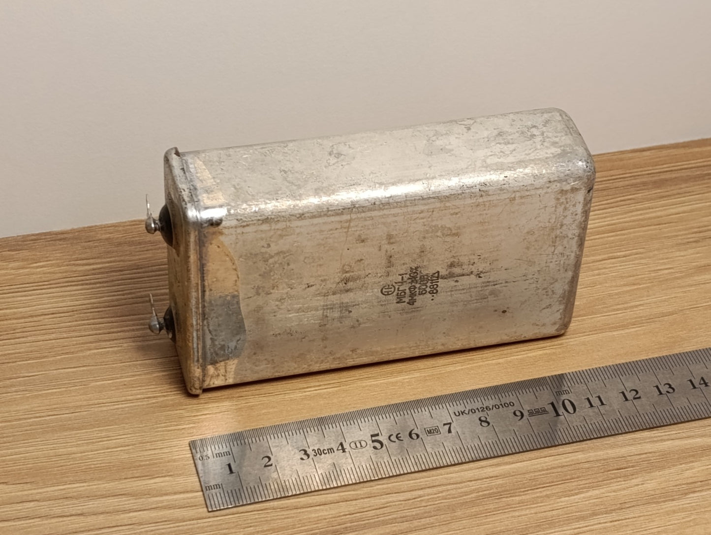 1pcs. 4uF 500V Metal-Paper Capacitors MBGCh-1 / МБГЧ-1 USSR NEW. MILITARY