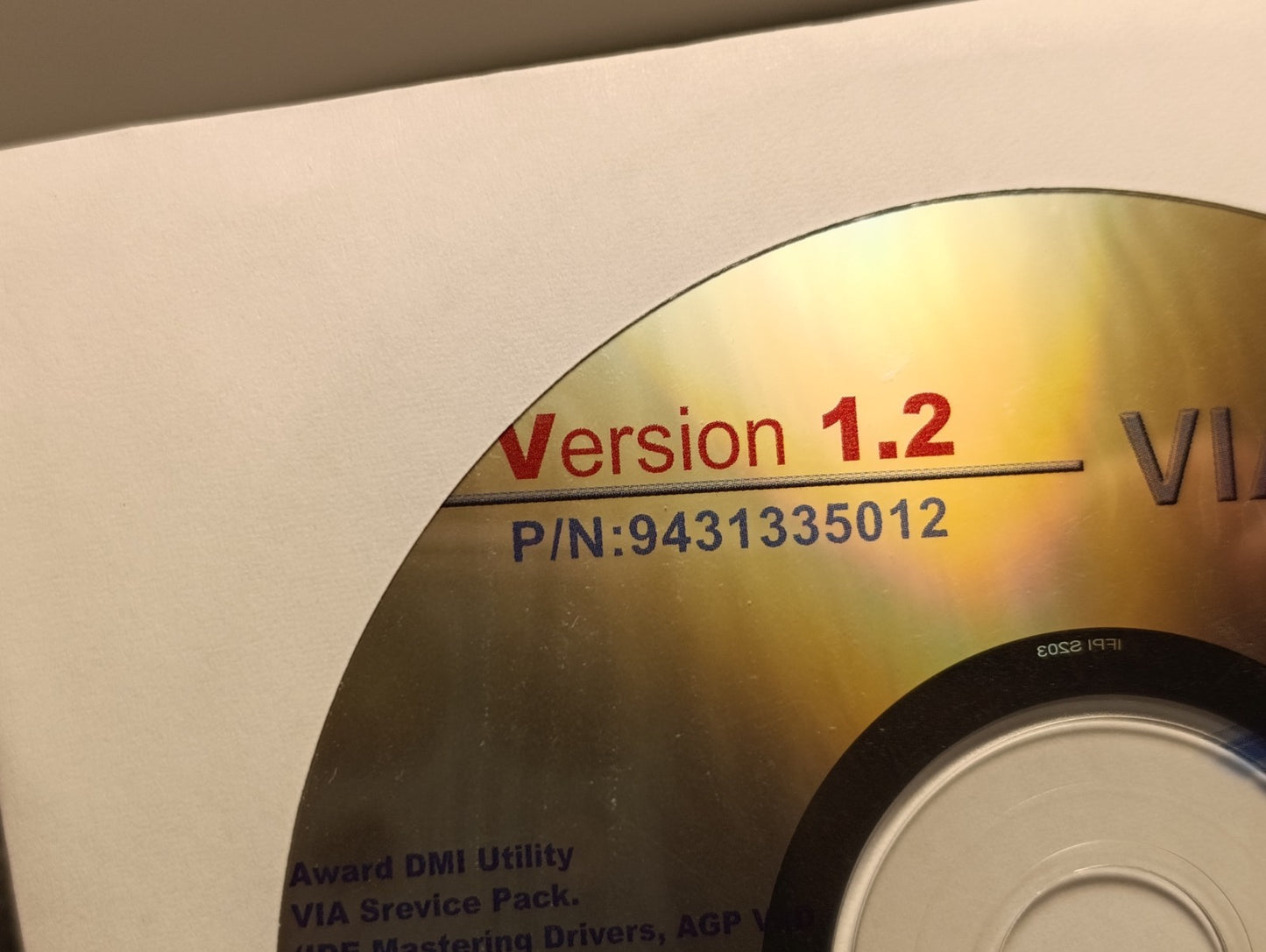 Via series Version 1.2 Installation Driver CD, P?N: 9431335012