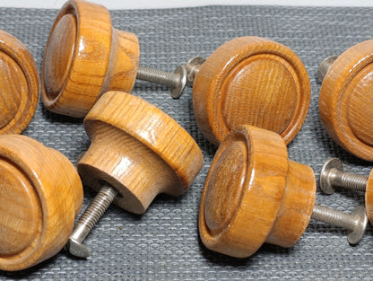Vintage Wooden door knob handles 9 pieces USED LOT